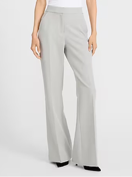 Express Columnist Barely Boot Wide-Leg Dress Pants In Light Gray